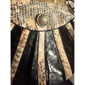 Vintage Snakeskin Leather Handbag Clutch Evening Bag Party Purse